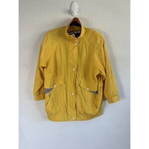 Braefair Sport Vintage 80s Yellow Jacket Womens Medium Nautical Sailing Coat